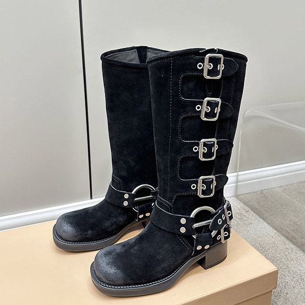 Miu Miu Quadruple Buckle Long Boots myt95468 Miu Miu Quadruple Buckle Long Boots myt95468