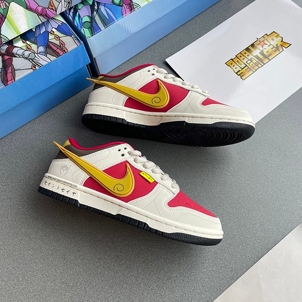 Saint Seiya Nike Replica SB Dunk Low Sneakers White/Red/Gold nak44194