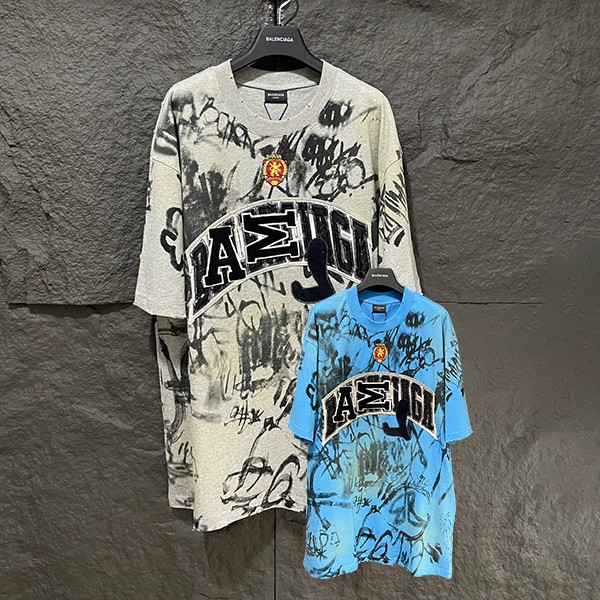 New/Balenciaga Replica Skater T-shirt Oversized Vintage 2 colors bab63357 New/Balenciaga Replica Skater T-shirt Oversized Vintage 2 colors bab63357