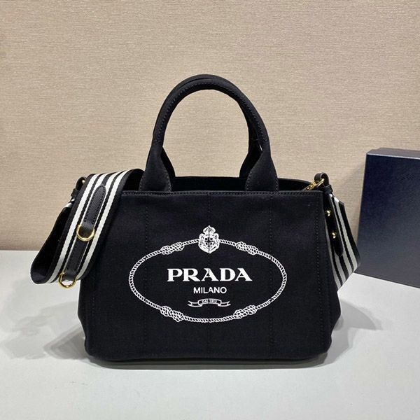 Very popular! Replica Prada hand tote bag with CANAPA embossed logo puw40759