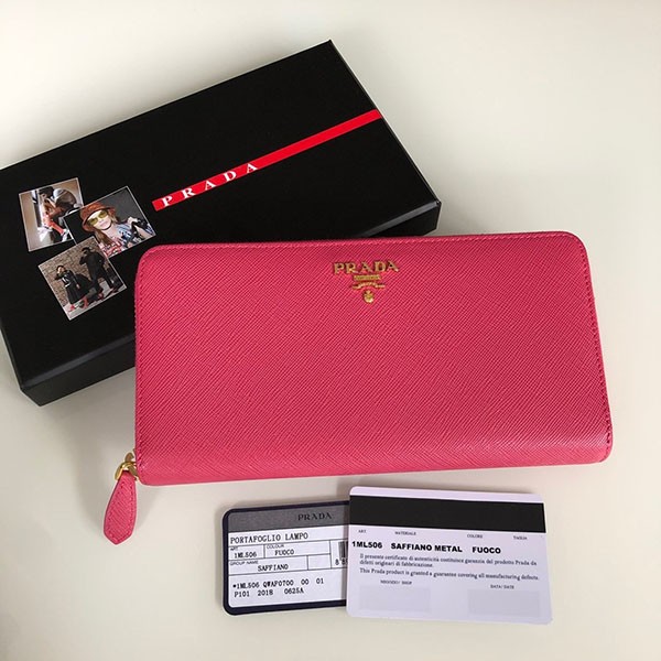 Best Price Prada Saffiano Leather Zip Around Long Wallet pum05719