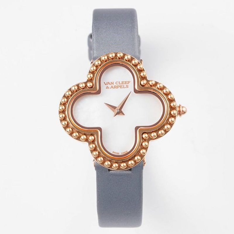 Classic Van Cleef & Arpels Replica Alhambra Medium Pearl Watch 30.2mm vav85896