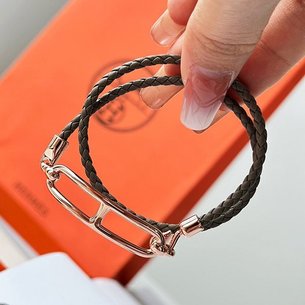 Hard to find Hermes choker, Louris leather double bracelet replica erk98359