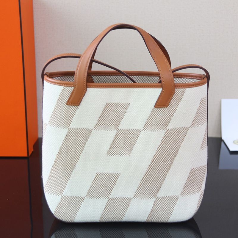 Super Hot Topic! Hermes Ambier 27 Replica Canvas Tote Bag ert41485