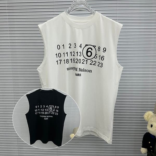 Hard to find MM6 Maison Margiela numbering logo T-shirt vest replica in 2 colors Mag49291 Hard to find MM6 Maison Margiela numbering logo T-shirt vest replica in 2 colors Mag49291