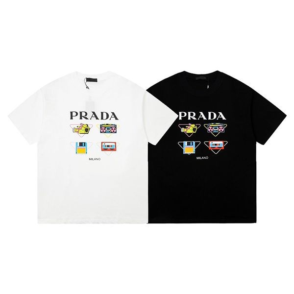 Extremely rare! Prada printed cotton T-shirt replica puf48166 Extremely rare! Prada printed cotton T-shirt replica puf48166