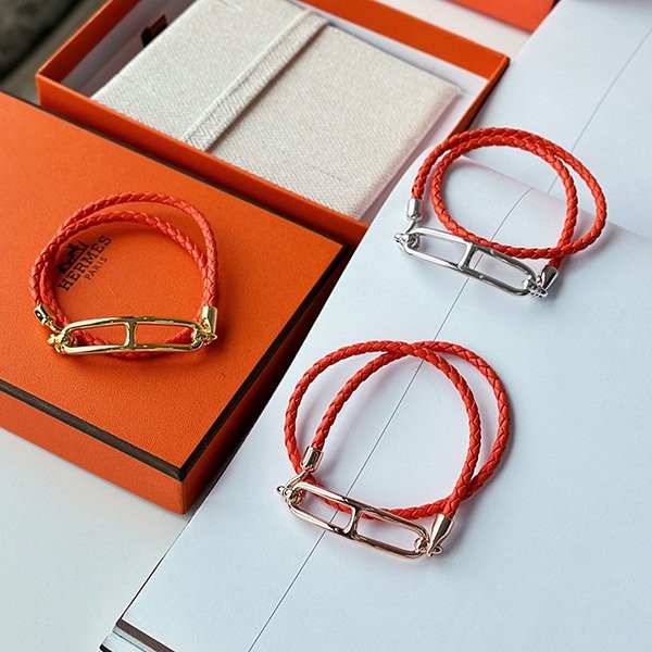 Hermes choker also Louris fake leather double bracelet ero17993