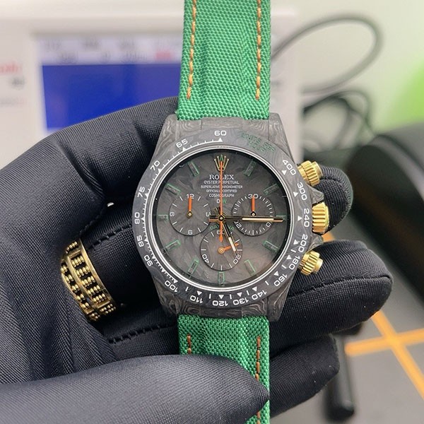 Cheapest price! Rolex DiW Carbon Daytona Replica "All Carbon Lime" rom36051