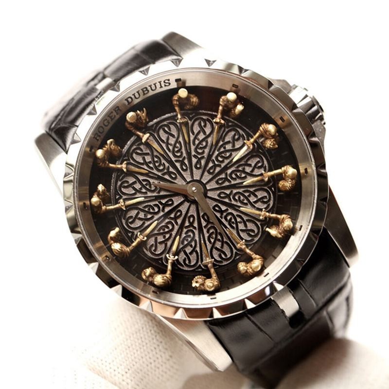 Rare Roger Dubuis Knights of the Round Table Replica Damascus Titanium Black 45MM ron74068 Rare Roger Dubuis Knights of the Round Table Replica Damascus Titanium Black 45MM ron74068