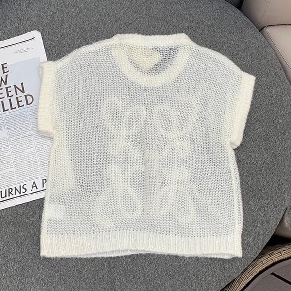 Immediate shipping Loewe open knit mohair blend vest fake S359Y14KD9