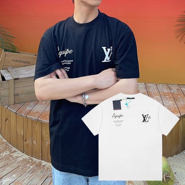 Very popular Louis Vuitton replica graphic crew neck T-shirt in 2 colors vuu56145 Very popular Louis Vuitton replica graphic crew neck T-shirt in 2 colors vuu56145