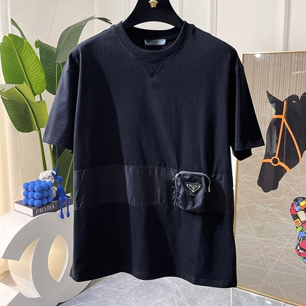 Immediate delivery Prada cotton crew neck fake T-shirt short sleeve puq29578 Immediate delivery Prada cotton crew neck fake T-shirt short sleeve puq29578