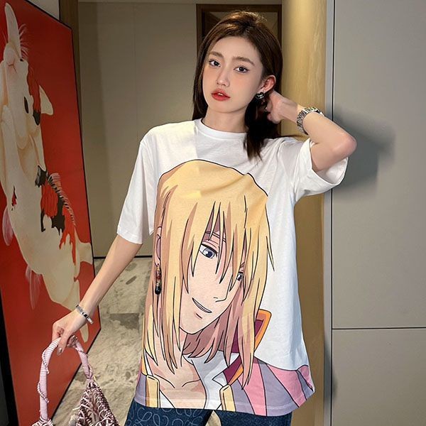 Loewe x Ghibli Howl's Moving Castle T-shirt parody cotton loi24822 available immediately