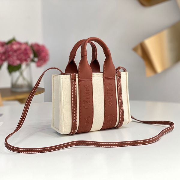 Sold out Chloe Woody replica medium canvas tote bag chx08504