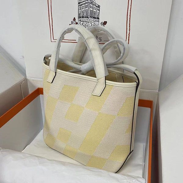 Eye-catching color Hermes Ambier 27 canvas tote bag copy erq74200