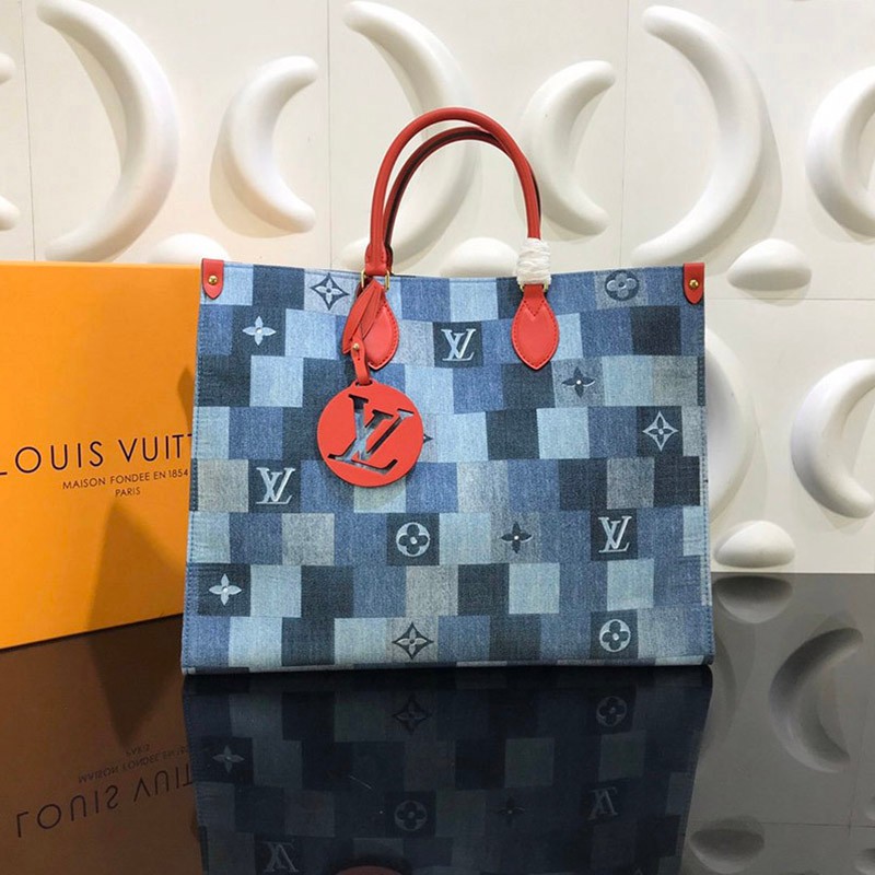 New Arrival? Louis Vuitton On the Go GM Replica Denim Tote Bag M44992 New Arrival? Louis Vuitton On the Go GM Replica Denim Tote Bag M44992