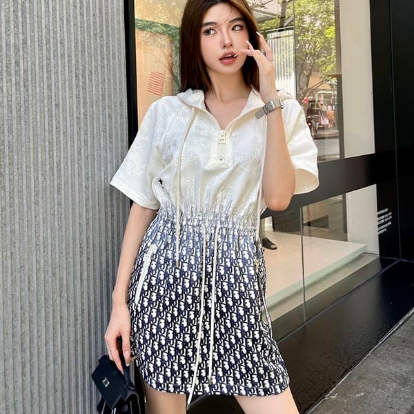 Free shipping Dior short hooded dress short sleeves replica dea10230