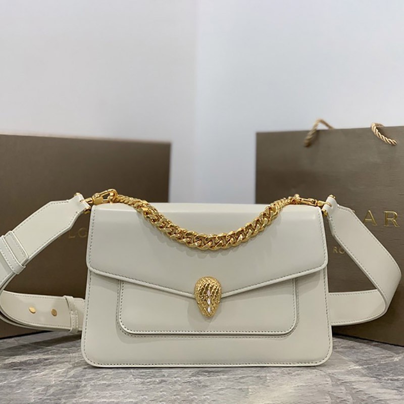 Free shipping [Bulgari] New color! SERPENTI FOREVER white nappa handbag Buy87368