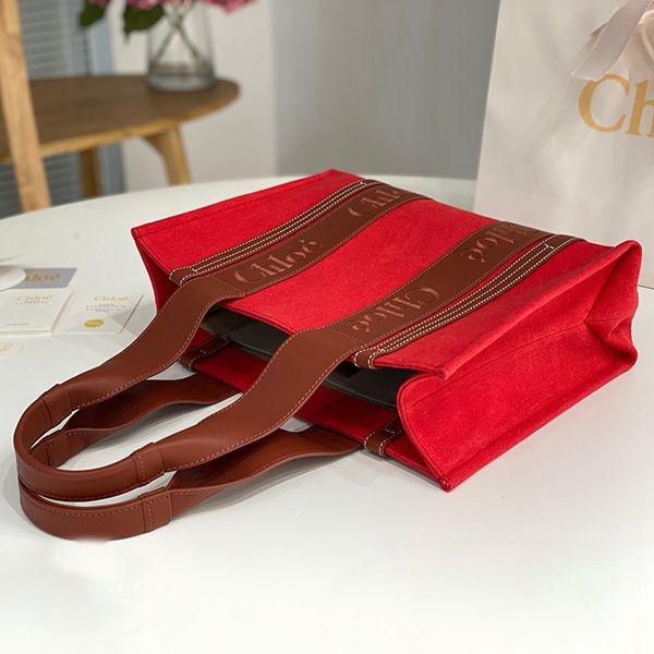 Secured Chloe Woody Replica Medium Canvas Tote Bag chh73689