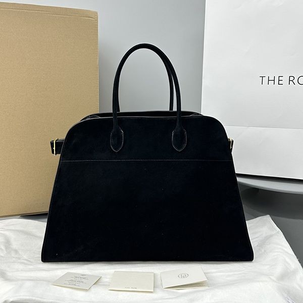 Express delivery THE ROW Replica Soft Margaux 10 Suede Top Handle Bag zao91177