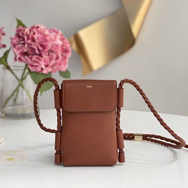 Free shipping Chloe KEY fake smartphone pouch with shiny calfskin flap chp41943