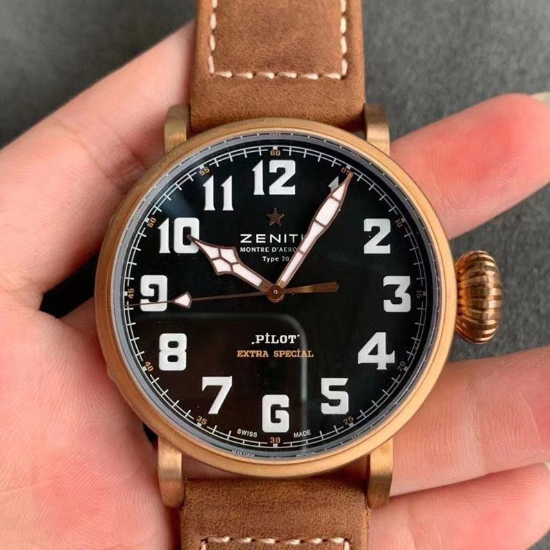 Very popular!! New color Zenith Pilot Type 20 copy Extra Special 45mm ZEL34688