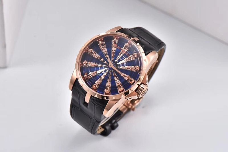Sold out Roger Dubuis Knights of the Round Table Replica Damascus Blue 45MM rob47487