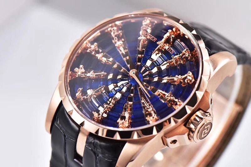 Sold out Roger Dubuis Knights of the Round Table Replica Damascus Blue 45MM rob47487