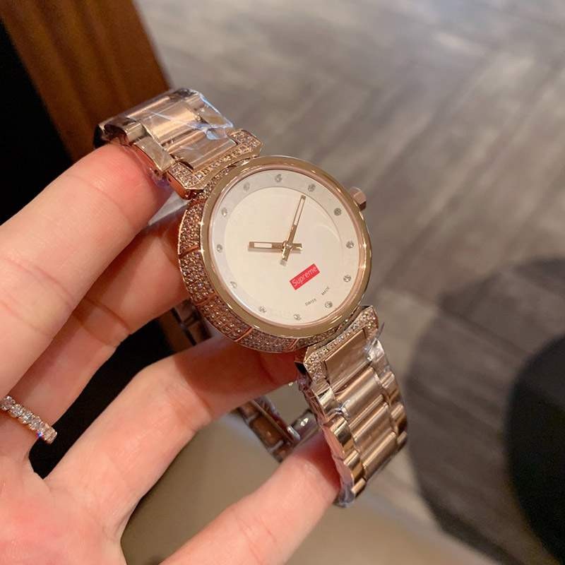 Louis Vuitton Supreme Watch Fake Diamond Bezel Ladies 33mm vus27039 Classic Popular Louis Vuitton Supreme Watch Fake Diamond Bezel Ladies 33mm vus27039 Classic Popular