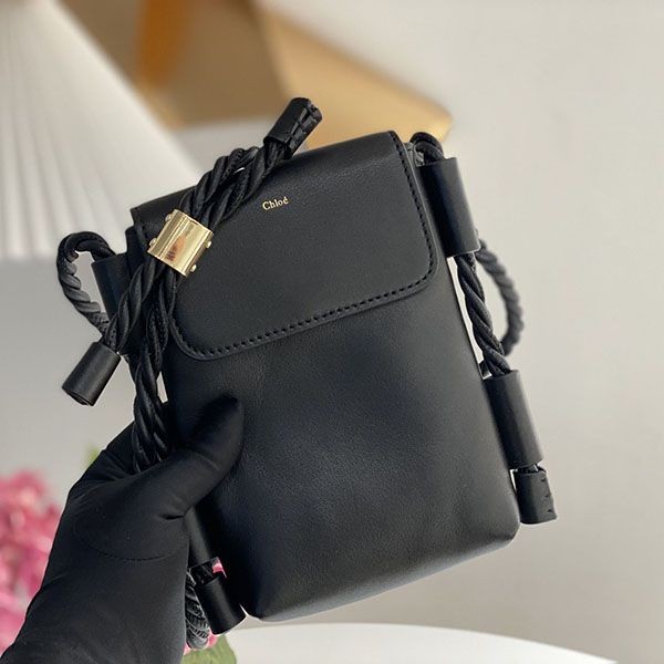 Chloe KEY smartphone pouch in eye-catching colours with shiny calfskin flap chm99259