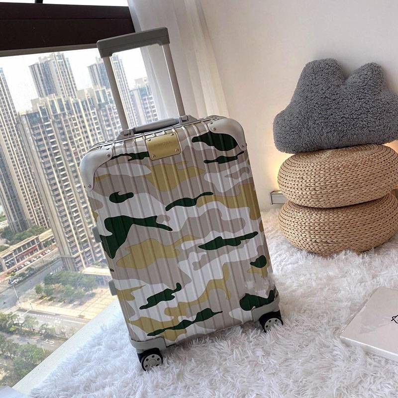 Best Price Challenge Rimowa Replica Cabin 55cm Camouflage Print Aluminum Suitcase Rio34678