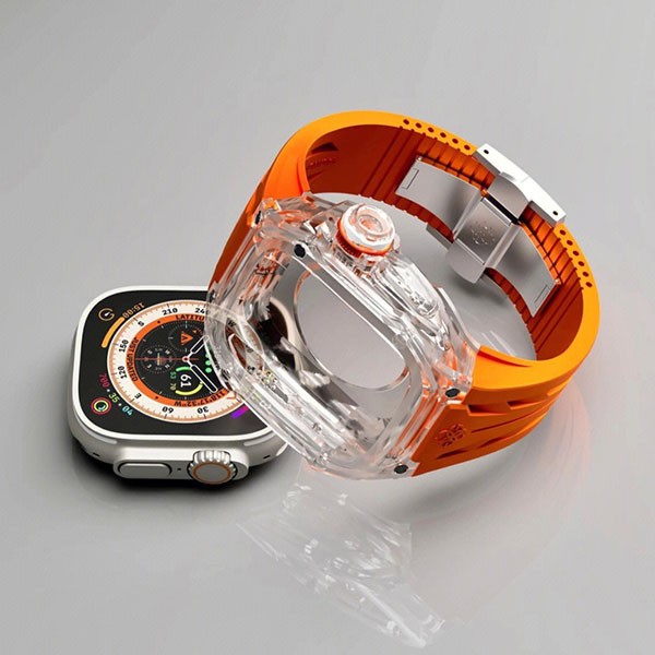 《Very Popular》Golden Concept Fake Apple Watch Case - RSTR - SUNSET ORANGE gos31578
