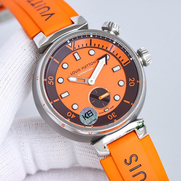 Louis Vuitton Smartwatch Cheap Tambour Automatic Street Diver Burning Rock QBB201