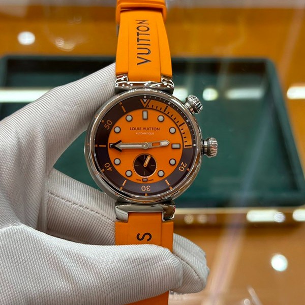 Louis Vuitton Smartwatch Cheap Tambour Automatic Street Diver Burning Rock QBB201