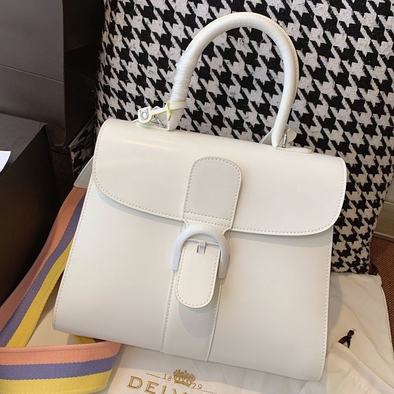 Popularity rising Delvaux Brillant MM Ivory Stitch Replica Medium Handbag Ded72803