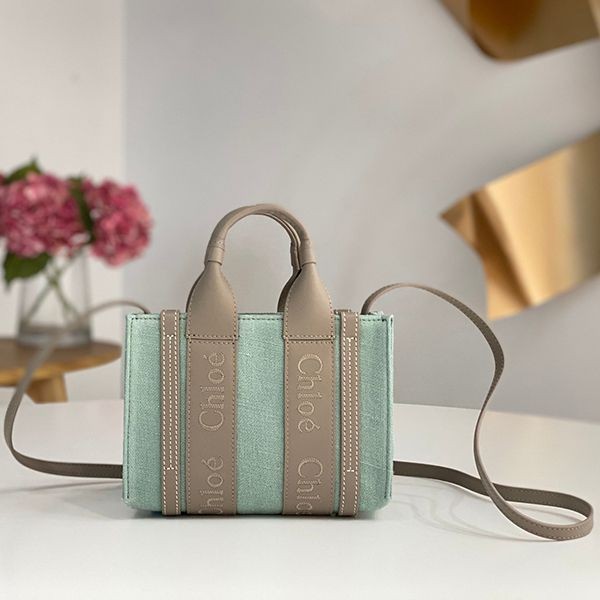 Free shipping Chloe Woody replica medium canvas tote bag chk77785