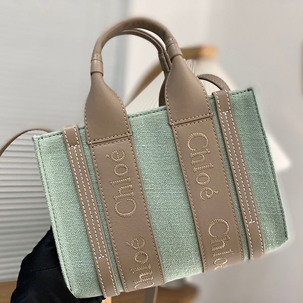 Free shipping Chloe Woody replica medium canvas tote bag chk77785