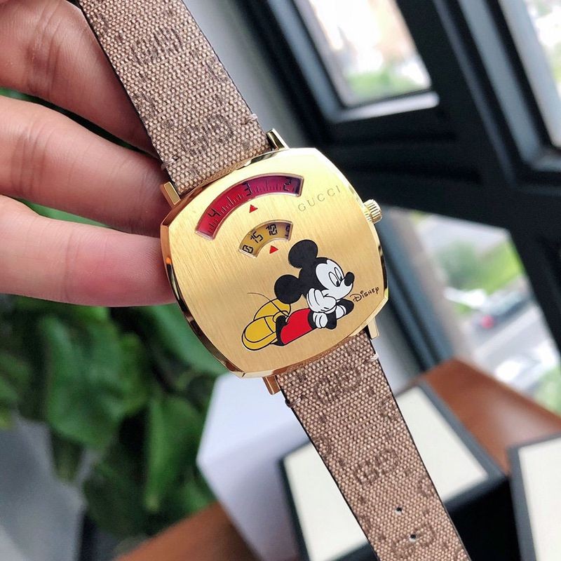 Lowest price challenge limited collaboration ☆ Gucci x Mickey Disney watch replica men's gul98481