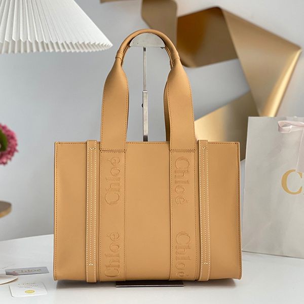 The hottest topic! Chloe Woody fake calfskin leather small tote bag MM chl59363 The hottest topic! Chloe Woody fake calfskin leather small tote bag MM chl59363