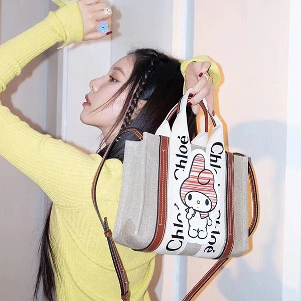☆Super popular☆My Melody for Chloe Woody fake small tote bag CHC23SS397J7369A CHC23SS39
