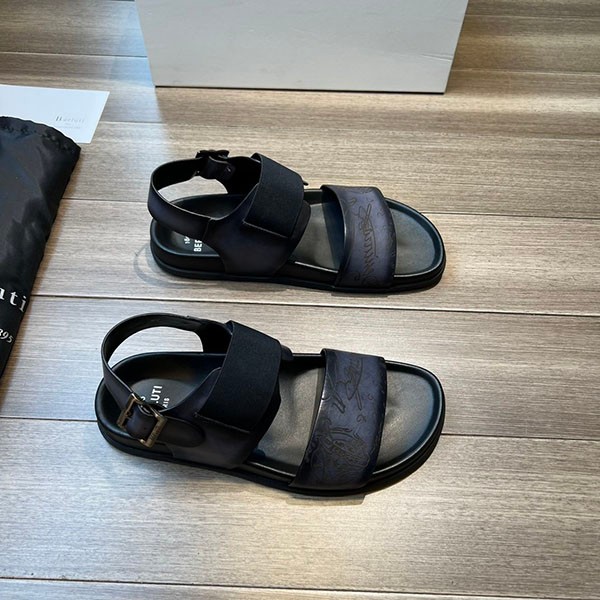 Super low price! Berluti Sifnos Scritto Leather Sandals Replica bet10964
