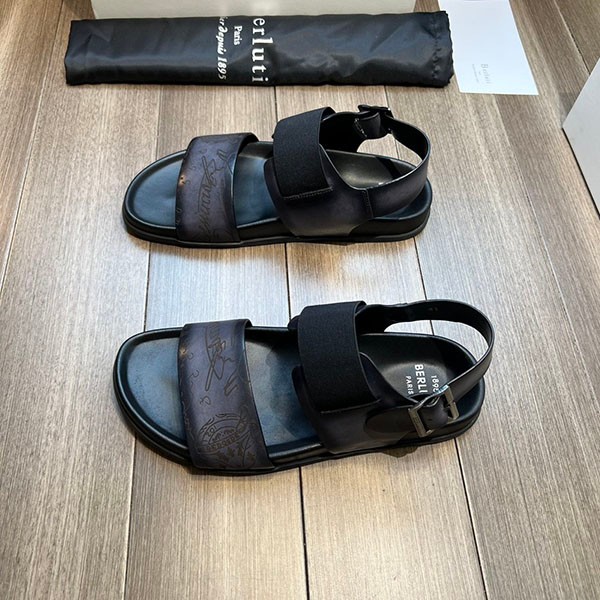 Super low price! Berluti Sifnos Scritto Leather Sandals Replica bet10964