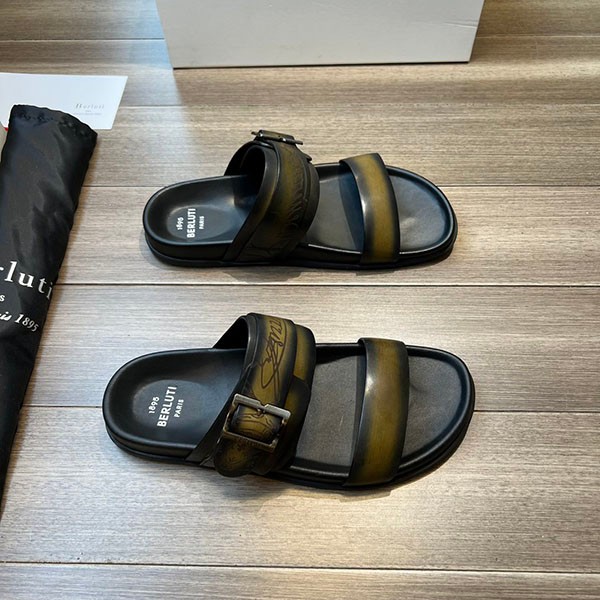 Very popular: Berluti copy Sifnos Scritto leather sandals ben59337