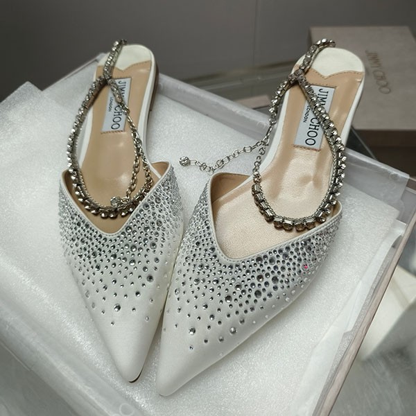 Jimmy Choo replica SAEDA suede flats with crystals jix12602