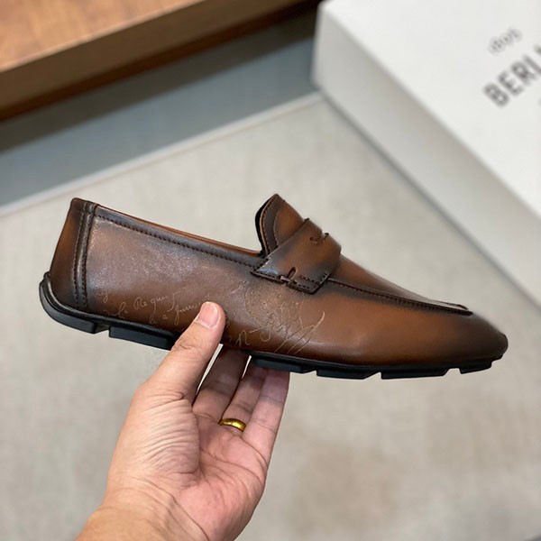 Berluti Lorenzo Rimini Kangaroo Leather Loafers Replica bet82156