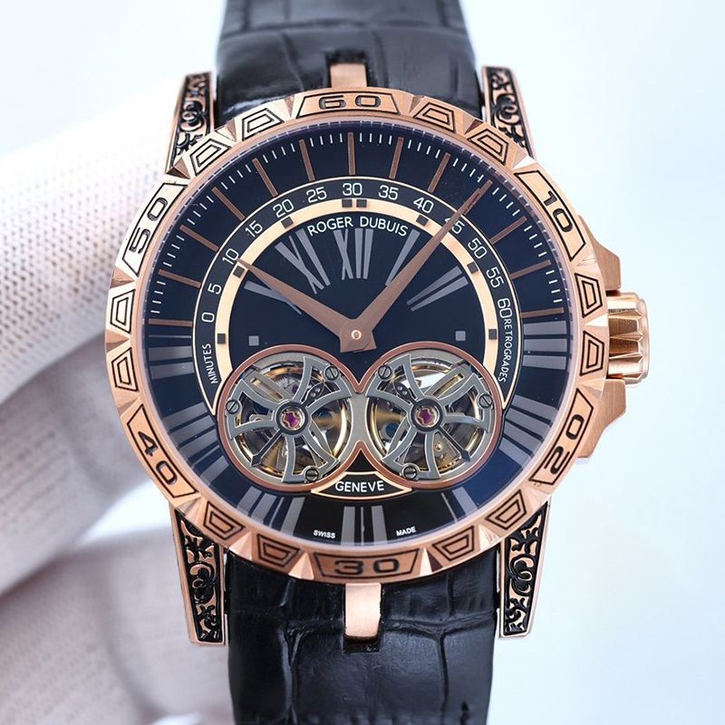 Not available in Japan Roger Dubuis Excalibur Double Tourbillon Replica 45.0mm 2 colors roy60166