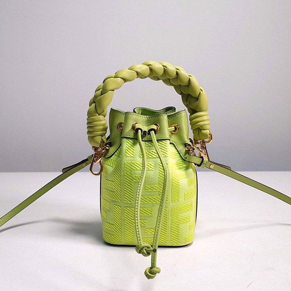 Fendi Logo Montreggio Mini Bucket Bag Replica feq68435