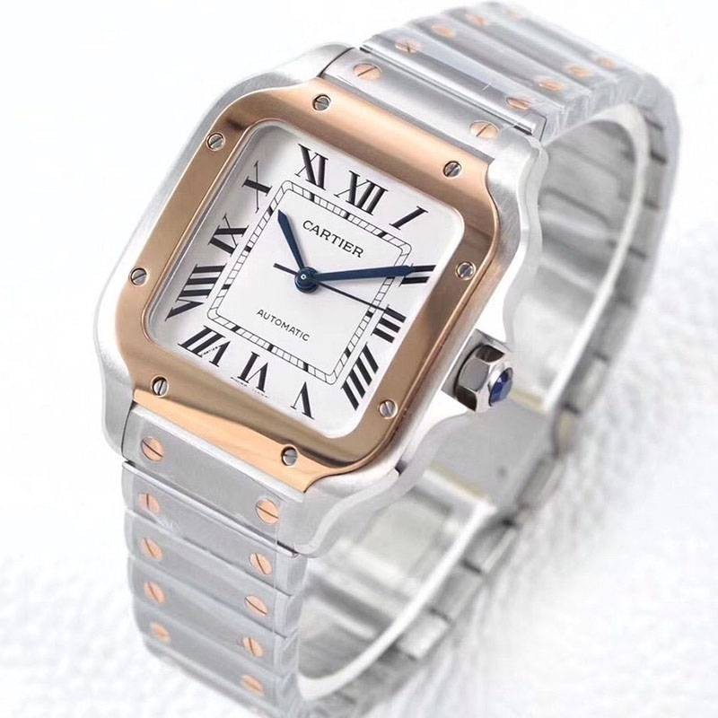 Very popular all over the world? Cartier Santos de Cartier MM Replica Stainless Steel Pink Gold kah73418 Very popular all over the world? Cartier Santos de Cartier MM Replica Stainless Steel Pink Gold kah73418