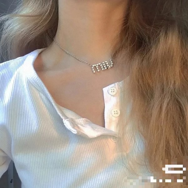 Very popular! Attention-grabbing! Miu Miu logo necklace replica myc75257