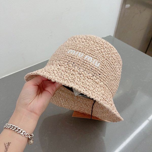 ★Popular in Japan! Miu Miu bucket hat logo straw hat myj81412